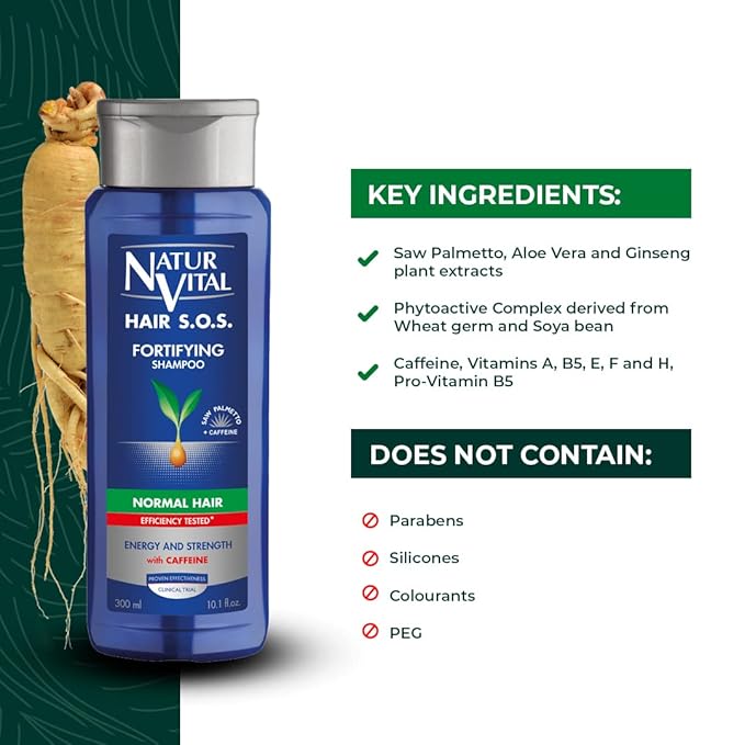 Natur Vital Revitalizing Normal Hair S.O.S Fortifying Shampoo 300 ml.