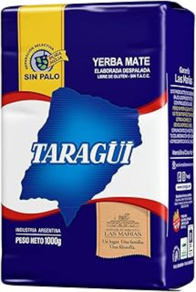 2 pack Taragüi Yerba Mate No Stems,Sin Palo 1kg - 2.2 lbs Total 4.4 Lb. (Blue Pack)