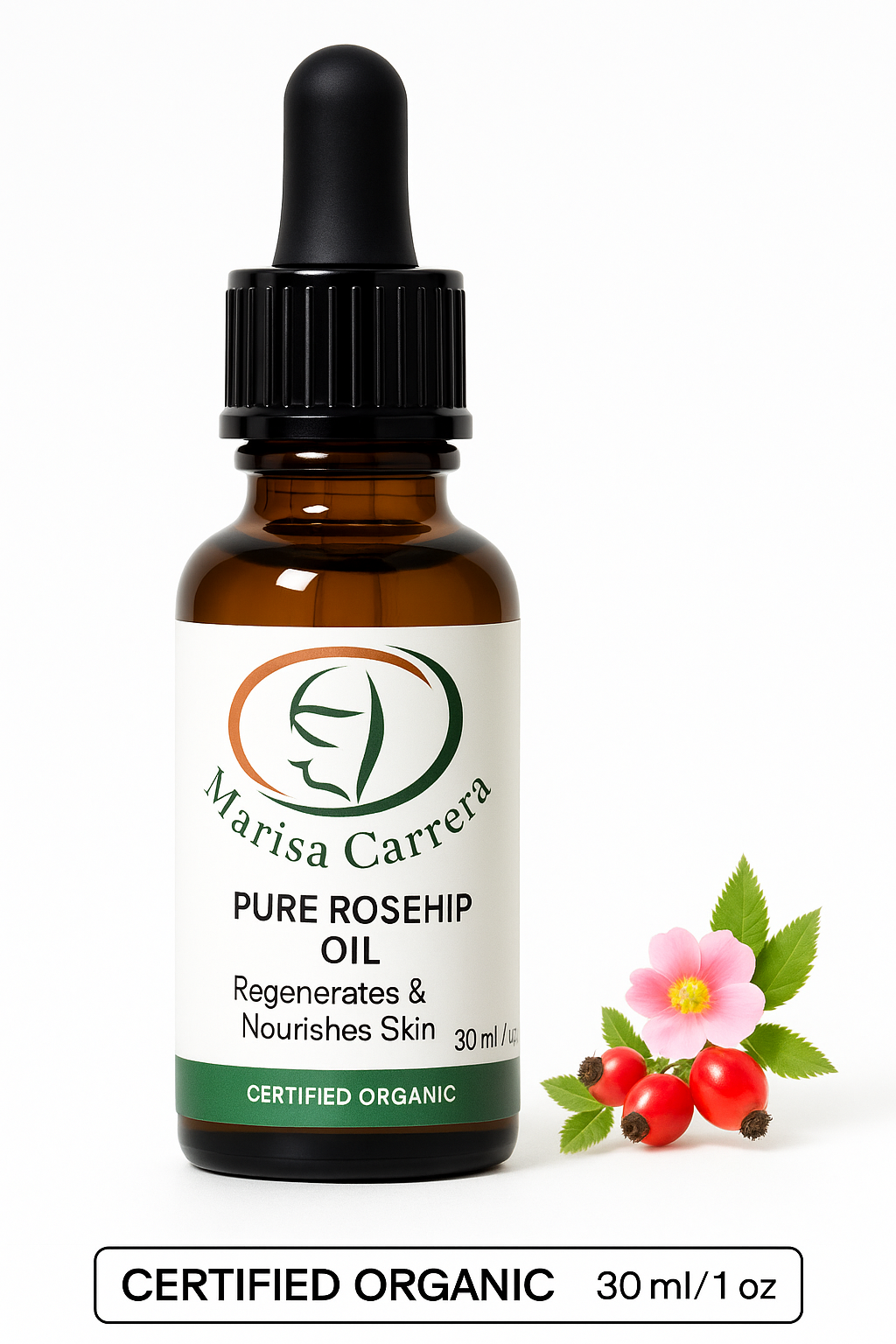 Musk Rose Oil "Marisa Carrera"- Aceite de Rosa Mosqueta 100 % Certified Organic 30ml /1fl.oz.