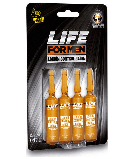 Placenta Life for Men Hair Loss Control with Capillisil 4 Ampoules