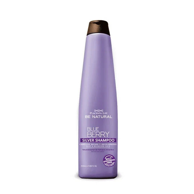 Placenta Life Be Natural Blueberry Silver Shampoo for Gray Hair Gray & Bleached Hair.