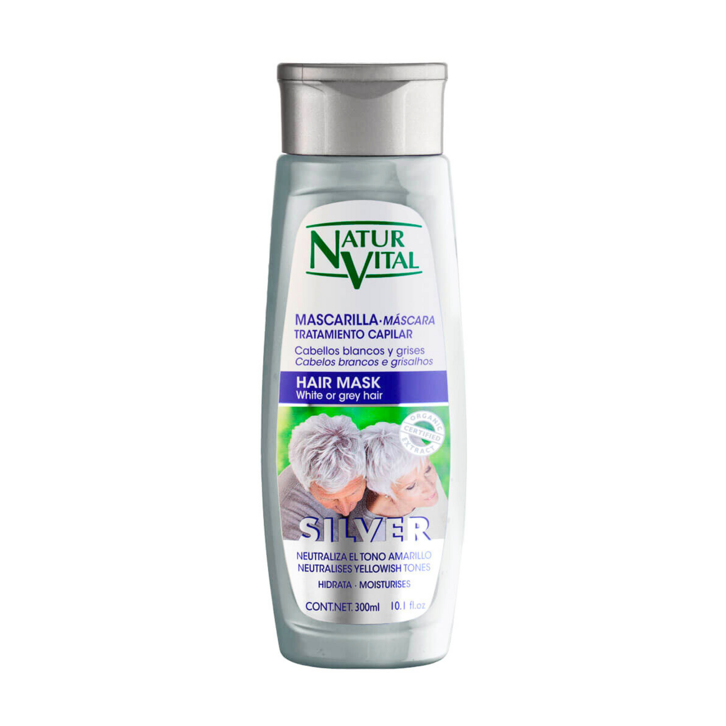 Natur Vital Henna Mask for Colored Hair Silver Organic Certified Extract 300 ml.