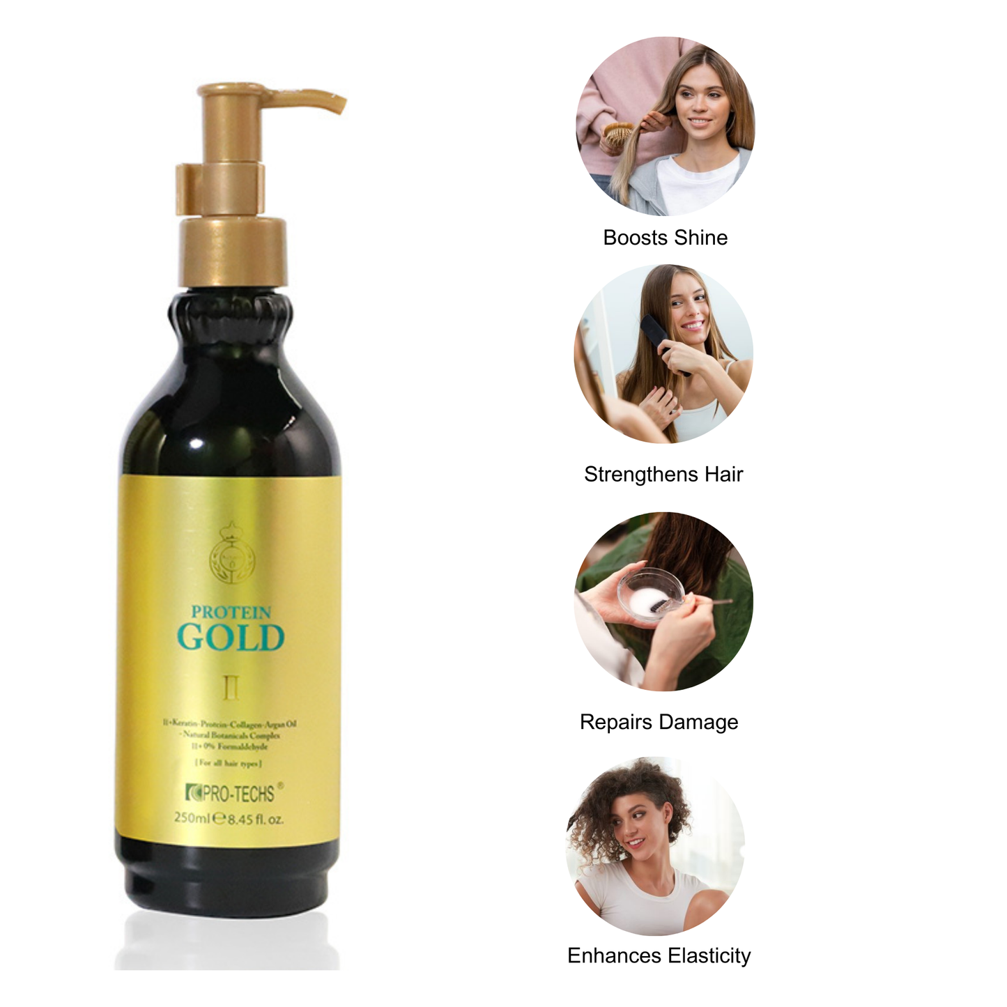 Pro-Techs Keratin Protein Gold with Argan Oil & Natural Botanicals 250ml