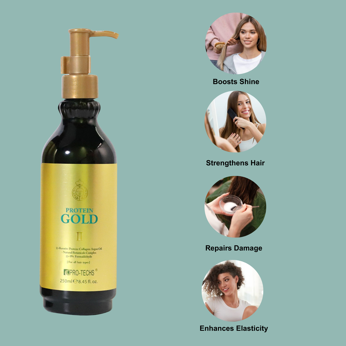 Pro-Techs Keratin Protein Gold with Argan Oil & Natural Botanicals 250ml