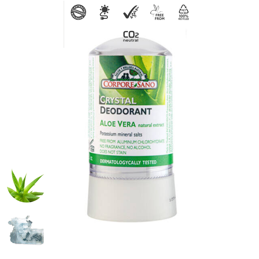 3-Pack Corpore Sano Crystal Deodorant with Aloe Vera – 60g / 2.1oz – Natural, Gentle & Odor-Eliminating