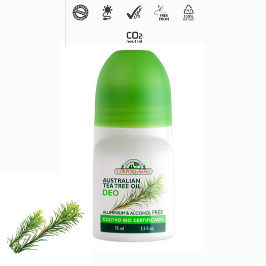 3-Pack Corpore Sano Australian Tea Tree Oil Roll-On Deodorant – 75ml – Natural, Refreshing & Odor-Fighting Protection