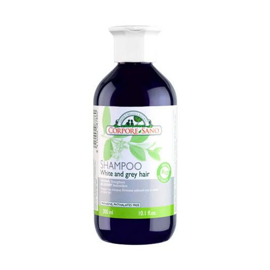 Corpore Sano Silver Purple Brightening Hair Shampoo for White and Gray Hair. Eliminates The Yellowish Tone (Henna and Blueberry) 300Ml