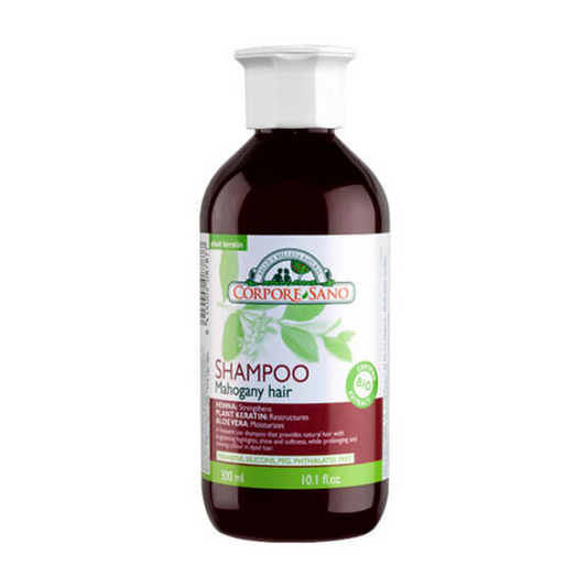 Corpore Sano Mahogany Henna Shampoo Certified Bio Extract for Mahogany Hair-Natural and Organic- Hypoallergenic- 10.1 Oz./ 300 Ml.