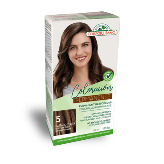Corpore Sano Permanent Hair Color # 5 Light Chestnut No Ammonia, No Parabens, No Resorcinol. PPD Free