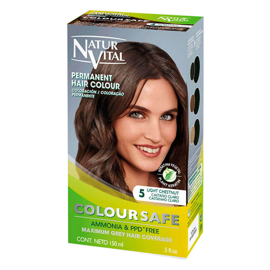 Natur Vital Permanent Hair Color Light Chestnut Nº 5 PPD Free