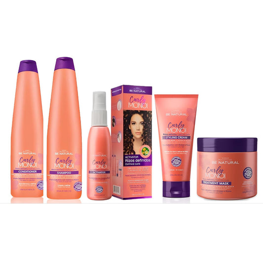 5-in-1 Curly Hair Care Set – Shampoo, Conditioner, Styling Cream, Treatment Mask & Curl Activator