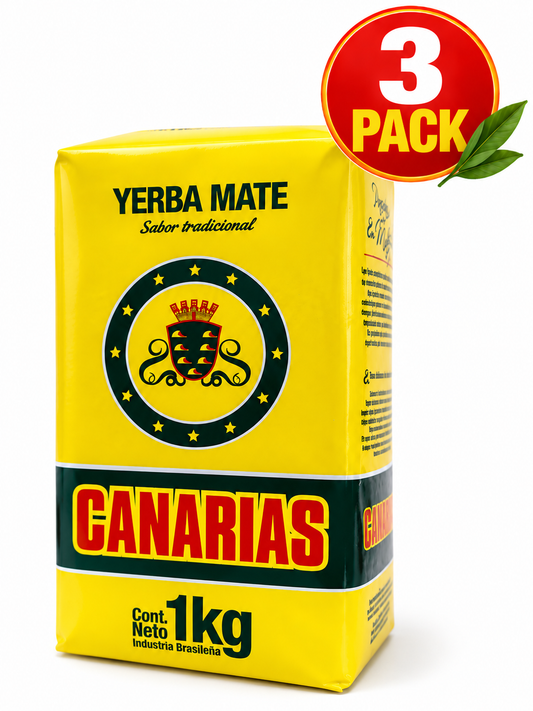 3 Pack Yerba Mate Canarias 2.2 Lb. 1 kilo Total 6.6 Lb.
