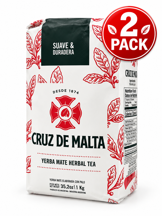2 Pack Cruz de Malta Yerba Mate Herbal Tea 2.2 lb / 1 Kg total 4.4 Lb. USA Seller