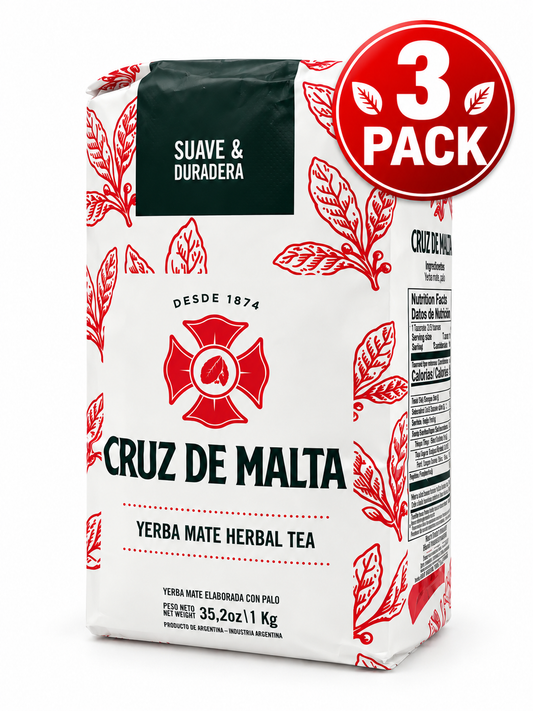 3 Pack Cruz de Malta Yerba Mate Herbal Tea 2.2 lb  total 6.6 Lb. USA Seller