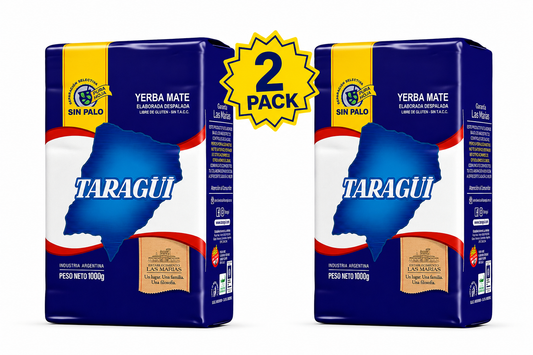 2 pack Taragüi Yerba Mate No Stems,Sin  Palo 1kg - 2.2 lbs Total 4.4 Lb. (Blue Pack)