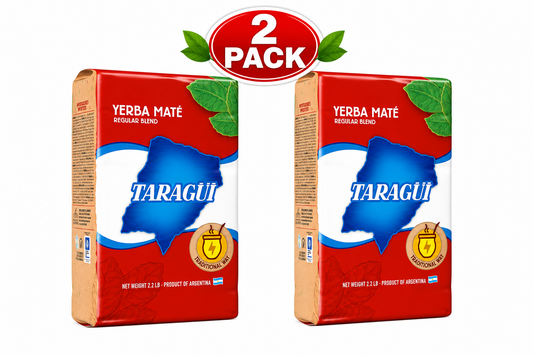 2 Pack Taragüi Yerba Mate with Stems, 1kg - 2.2 Lb Total 4.4 Lb.  (Red Pack)