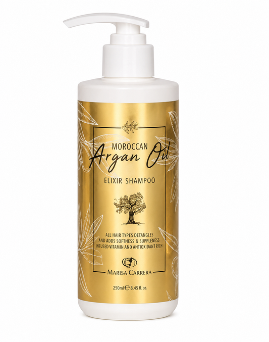 Marisa Carrera Moroccan Argan Oil Elixir Shampoo. Volumizing & Moisturizing, Gentle on Curly & Color Treated Hair, for Women & Men