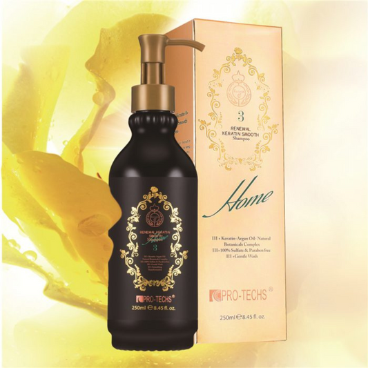 Pro-Techs Renewal Keratin Smooth Shampoo lll+ Keratin Argan Oil - lll+100% Sulfate & Parabens Free 250ml