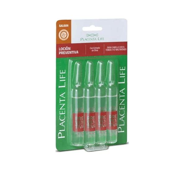 Placenta Life Intense Hair Treatment with Olive Oil Extract for Damaged, Dry and Colored Hair Preventive 4 Ampoules