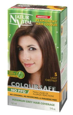 NATURVITAL Permanent Hair Color Light Chestnut Nº 5 PPD FREE