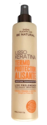 Placenta Life Be Natural Lisso Keratina Smoothing Thermoprotector for Straight or Frizzy Hair 250 ml./8.45 fl.oz.