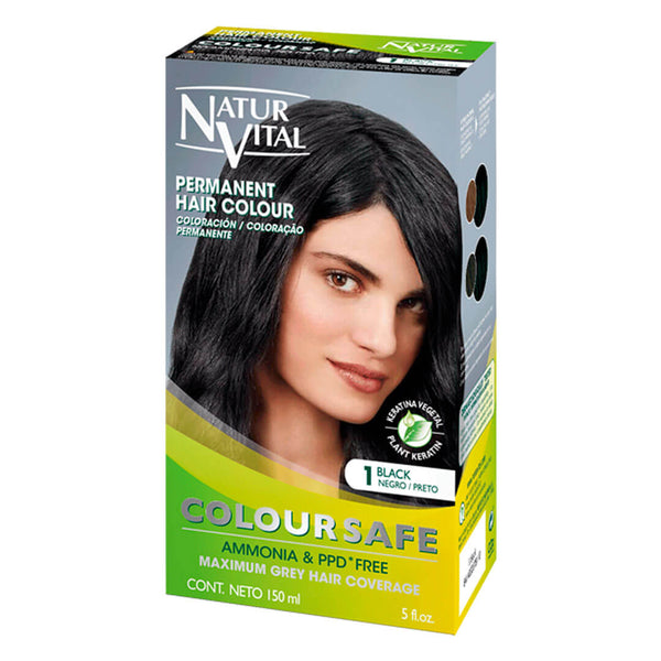 NATURVITAL Permanent Hair Color Black Nº 1 PPD FREE
