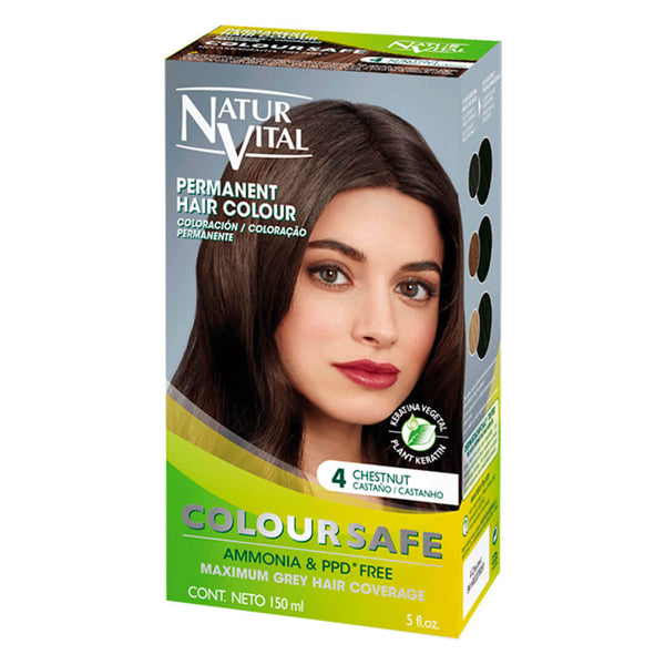 NATURVITAL Permanent Hair Color Chestnut Nº 4 PPD FREE