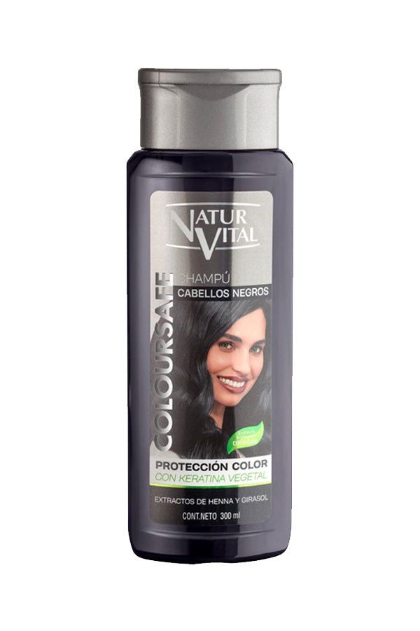 Natur Vital Henna Shampoo for Colored Hair Black Organic Certified Extract 300 ml.