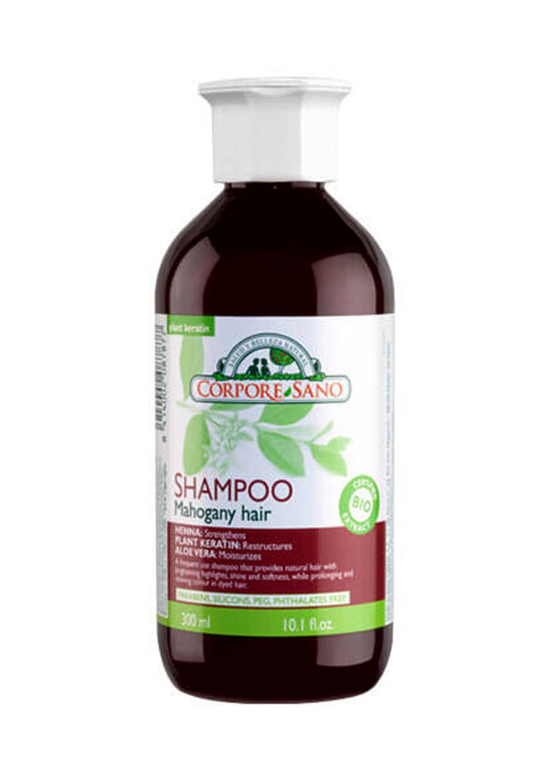 MAHOGANY HAIR SHAMPOO HENNA, VEGETABLE KERATIN AND ALOE VERA 300ml.